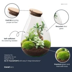 URBAN INGL Shop -URBAN INGL Shop Drop XL white plant terrarium diy kit info trendhero