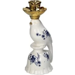 Candle Holder - Bird Porcelain - Delfts Blue ↑ 21 Cm -URBAN INGL Shop KAL 3205