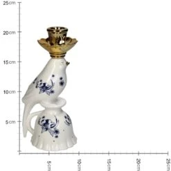 Candle Holder - Bird Porcelain - Delfts Blue ↑ 21 Cm -URBAN INGL Shop KAL 3205 4