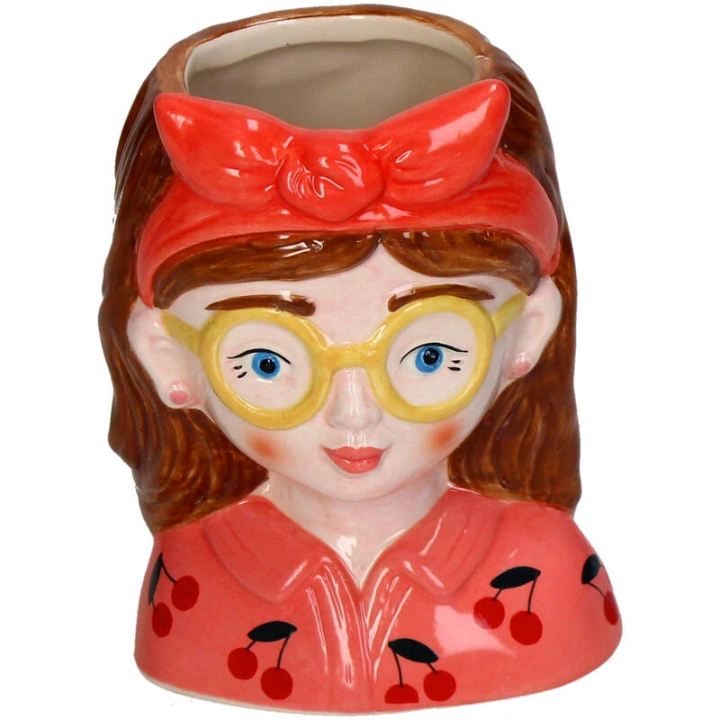 Mini Flower Pot Multi Color - Bobbi - Face Head - 10.5 Cm 4 Mini Flower Pot Multi Color - Bobbi - Face Head - 10.5 Cm - Image 2