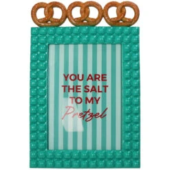 Pretzel Polyresin Photo Frame Turquoise 13x18cm