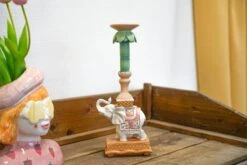 Candle Holder - Elephant Natural/Pink - Polyresin - ↑ 34,5 Cm -URBAN INGL Shop candle holder elephant 04277