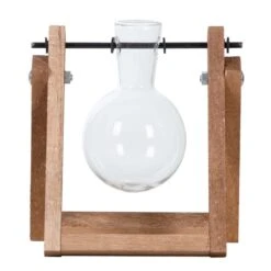 Cutting Stand - 1 Glass Vase - Hydroponic Vase For Cuttings - Wooden - Cultivation Station