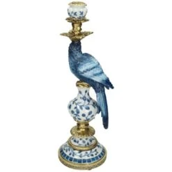 Candleholder - Dutch Blue Parrot ↑ 40 Cm - Right -URBAN INGL Shop dutch blue parrot candle stick 2 XET 58592