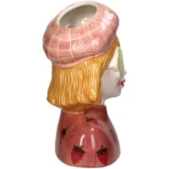 Strawberry Girl Vase - Pink Earthenware Pot - 24 Cm High - Handcrafted Ceramic - Lady Vase -URBAN INGL Shop il fullxfull.6702770709 nlld