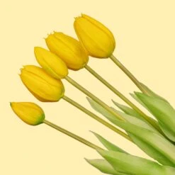 Vase Lady ‘Kylie’ ↑ 27 Cm + 10x Real Touch Tulips Yellow -URBAN INGL Shop kunst tulpen boeket geel 5 stuks 5c0700bc 6ea0 4253 afb4 35a86f367a27