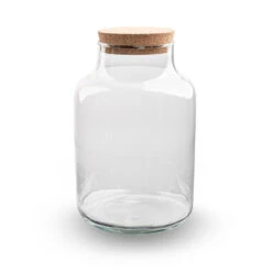 Terrarium Bottle 'Milky' With LED-lighting - Closed Terrarium Ø 21 Cm ↑ 30 Cm -URBAN INGL Shop milky zonder led kurk terrarium fles trendhero