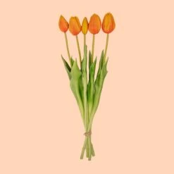 Vase Jessie Bow + 10x Real Touch Tulips Orange -URBAN INGL Shop oranje tulpen kunst zijde web 9033eeba 4f26 4952 87ab 09b7628719b2