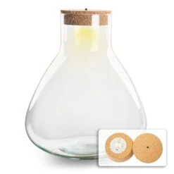 Terrarium Bottle 'Sam XL' - Incl. LED Cork - Closed Terrarium Ø 30 Cm ↑ 32 Cm