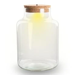 Terrarium Bottle 'Little Milky' - Incl. LED Cork - Closed Terrarium Ø 17 Cm ↑ 25 Cm