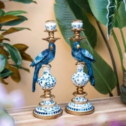 Candleholder - Dutch Blue Parrot ↑ 40 Cm - Right -URBAN INGL Shop trendhero deco kersten square 06116 2