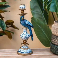 Candle Holder - Dutch Blue Parrot ↑ 40 Cm -URBAN INGL Shop trendhero deco kersten square 06119